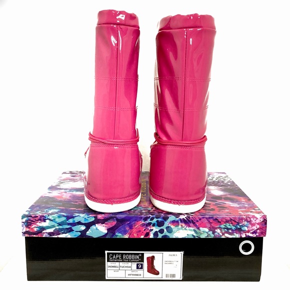 Cape Robbin Pink Snowbell Patent Cold Weather Boots - Size 9 - Picture 5 of 13